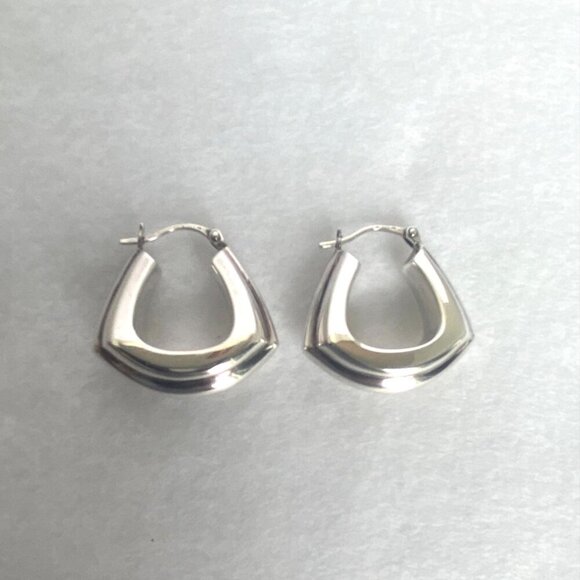 Fine Silver .999 Chunky 1" Hinged Wide Hoop Earrings - Picture 15 of 16